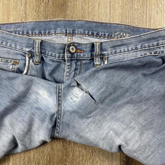 Y2K Tommy Bahama Denim Blue Jeans Men's 35 / 30 Standard Distressed - Picture 6 of 8